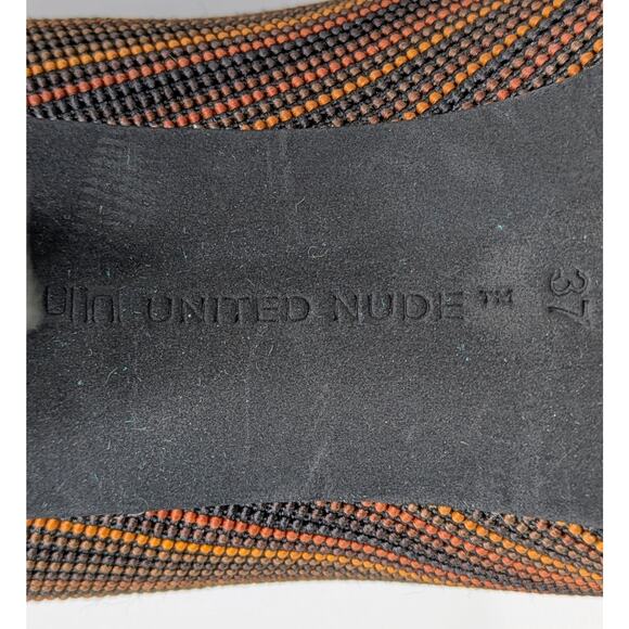United Nude Hi Fold Heels 37 Black Brown Architectural Avant-Garde EUC - Picture 2 of 15